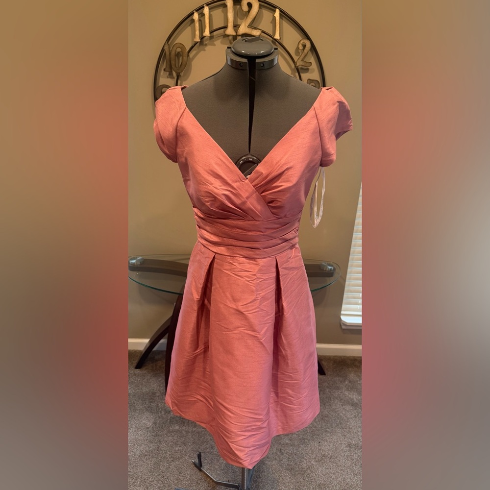 Elegant Pink Cap Sleeve Dress by Alfred Sung‎ Size 8 Sample NWT